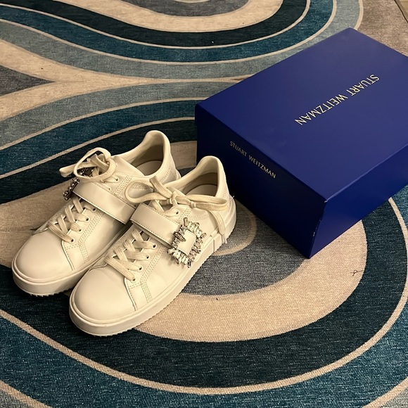 Stuart Weitzman Shine Buckle Sneaker COMES WITH BOX - Picture 3 of 10